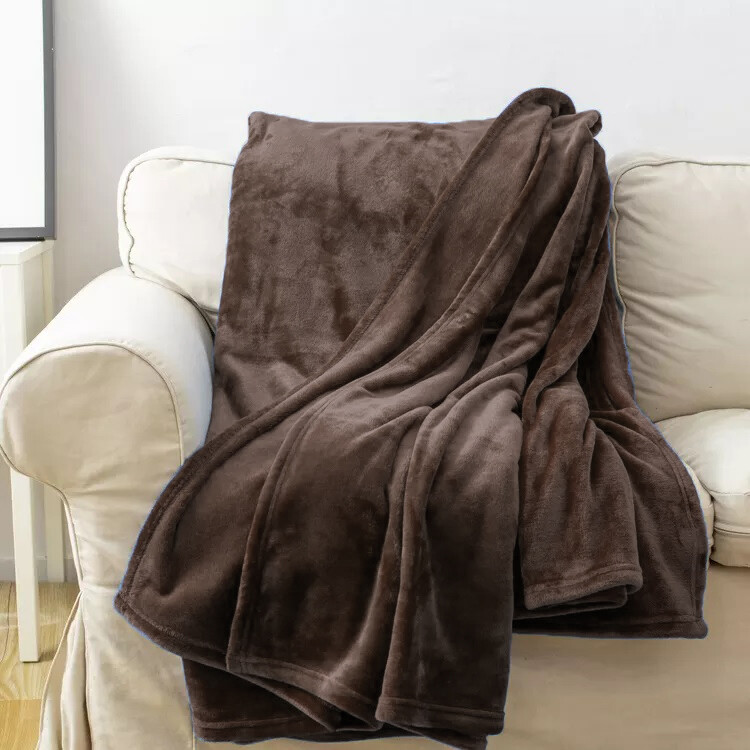 Solid Flannel Throw Plush Cozy Super Soft Blanket: All Sizes Available