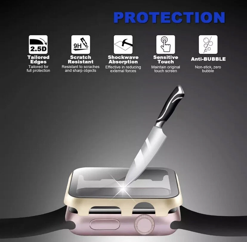 Per Apple Watch Se 6 5 4 Protettiva Alluminio Vetro ⭐️Metallo Display Copertura - Immagine 4 di 4