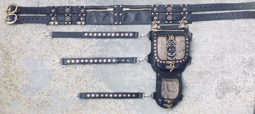 Leather Snakeskin Steampunk Utility Hip Bag Pouch Belt holster Cycling Biker. - Picture 4 of 5