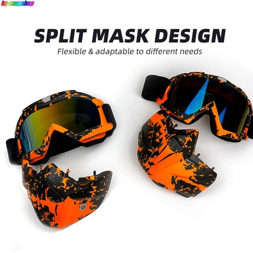 Adjustable Motorcycle Goggles Snowboard Face Mask Sun Glasses Dirt Bike Off-Road - Picture 6 of 24