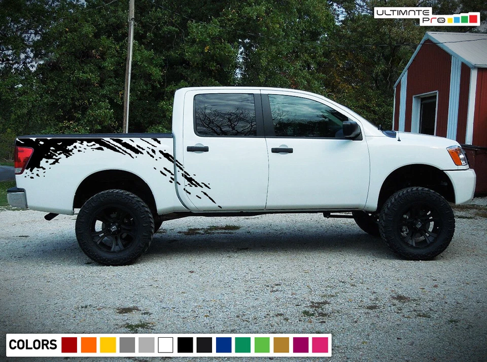 Kit de 2 calcomanías a rayas pegatinas para Nissan TITAN hoja v8 montaje en rueda cama salpicaduras de barro Foto 3 de 4