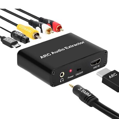 HDMI ARC Audio Extractor 3,5mm 192kHz DAC Converter Adapter Digital HDMI Analog