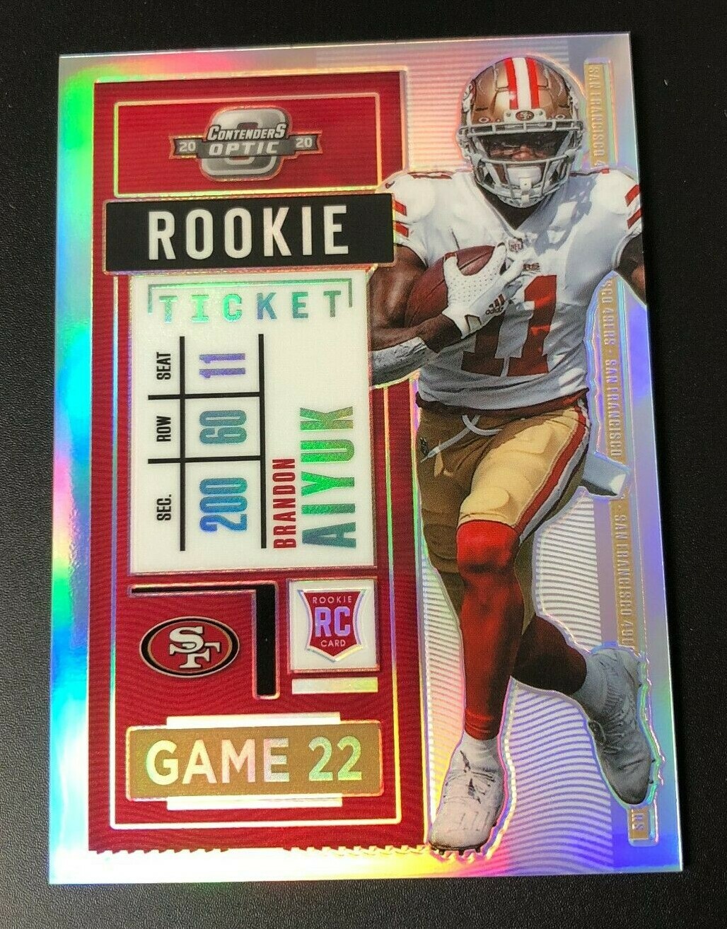 2020 Contenders Optic Rookie Ticket BRANDON AIYUK SILVER PRIZM HOLO 49ers RC #62