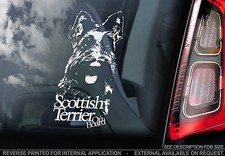 Scottish Terrier - Car Window Sticker - Scottie Dog on Board Art Scotty Sign