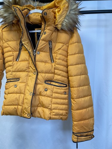 Calvin Klein Womens Mustard Holly Land Hooded Insulated Parka Jacket Size M - Picture 4 of 12
