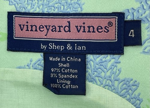 Vineyard Vines mintgrün mit blauen Meeresfächern ärmelloses Kleid Damengröße 4 " - Bild 8 von 8