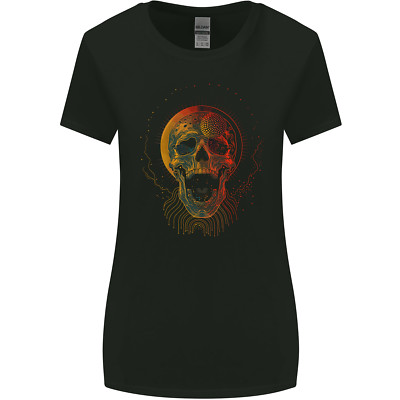 Cyberspace Skull Damen T-Shirt breiter geschnitten