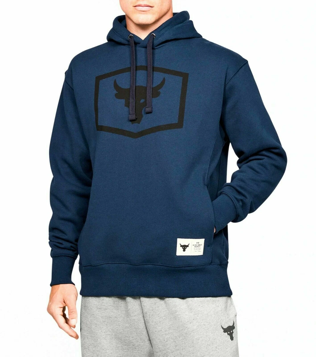 Under Armour Men s Project Rock Warm Up Hoodie Pullover 1346067 408 NWT Sz M