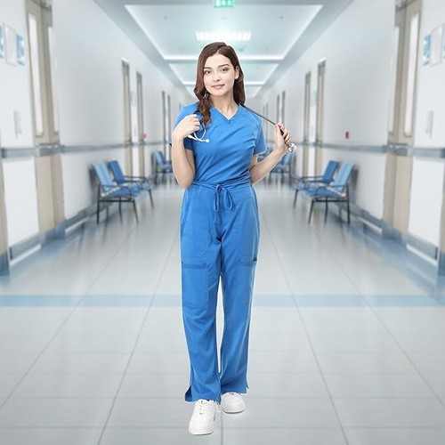 NY Threads Scrubs for Women V-Neck Nurse Scrub Top Women Workwear - Picture 32 of 68