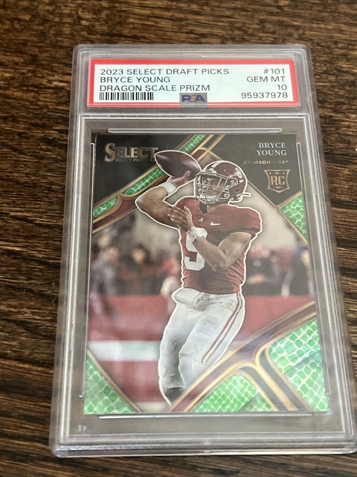 2023 Panini Select Draft Picks - #101 Bryce Young (RC) Dragon Scale Prizm