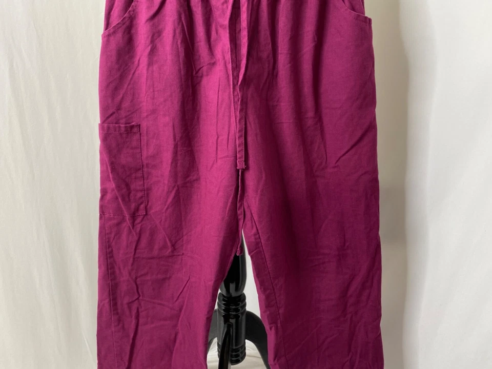 Pantalones Médicos Para Mujer Medianos Just Be Púrpura Cordón Pierna Recta Bolsillos Foto 4 de 4