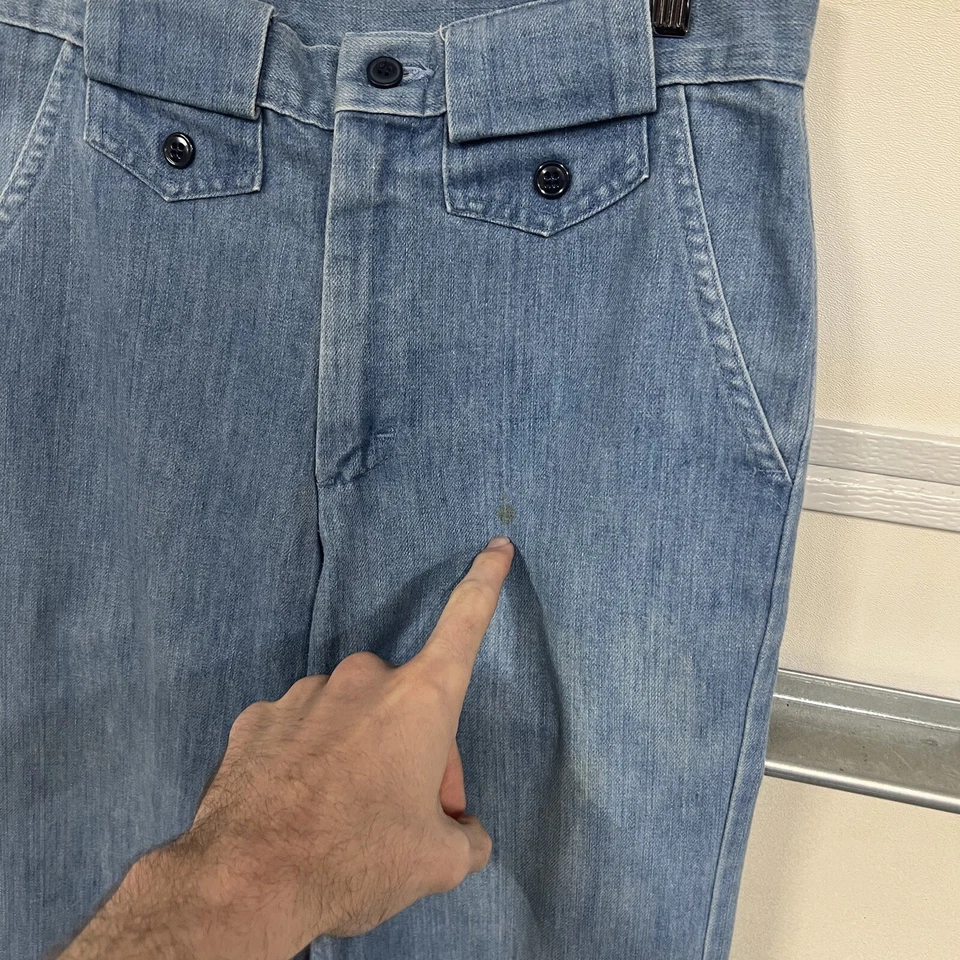 Винтажные выцветшие на солнце мужские брюки Sears Perma Prest Flares 70-е 80-е с когтями на молнии 28x32 - Изображение 3 из 4