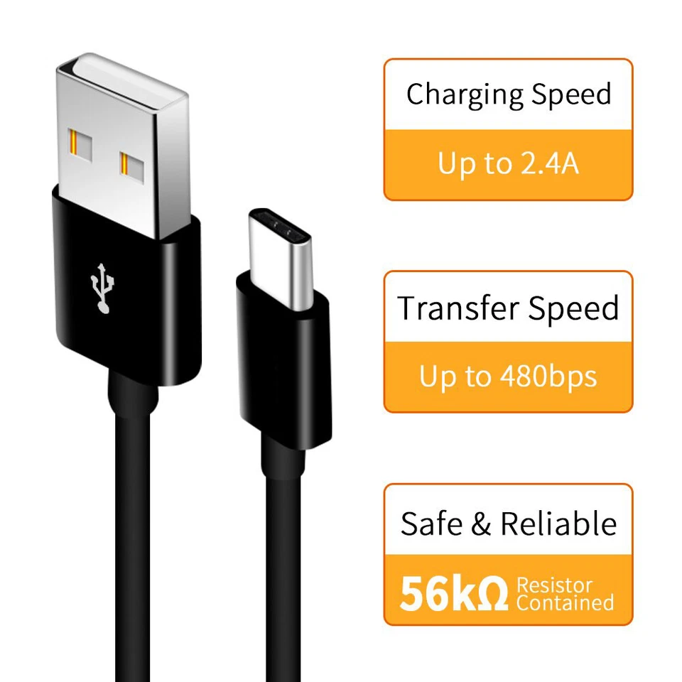 2 Pack USB C Cable Type C Fast Charger For Galaxy S8 S9 S10 Plus Note 8/9 Pixel - Image 4 of 4