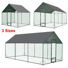 Vast Metal Chicken Coop with Run Walkin Poultry Habitat with 600D Oxford Cover