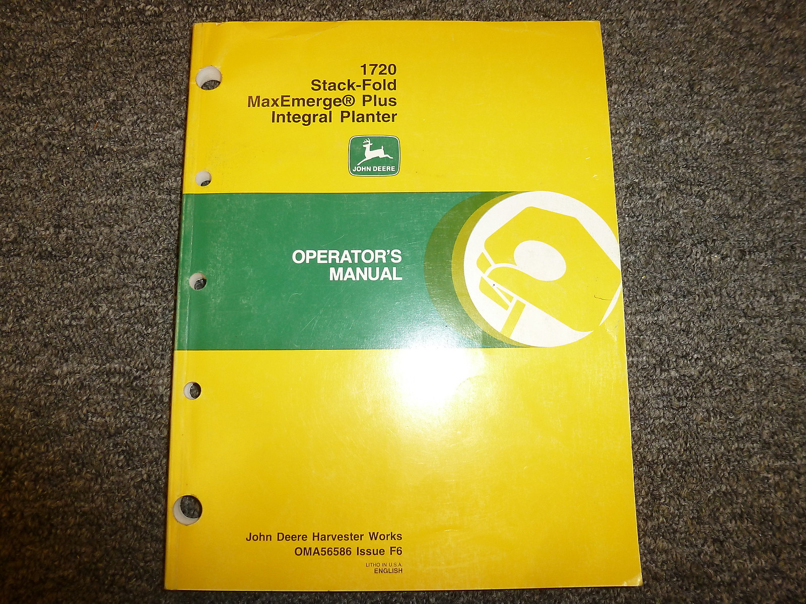 John Deere 1720 Stack Fold Integral Planter Owner Operator Manual Omh56586 Ebay