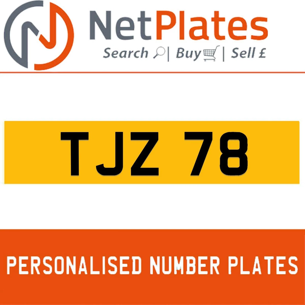 TJZ 78 CHEAP NETPLATES PRIVATE NUMBER PLATE ON DVLA RETENTION CAR
