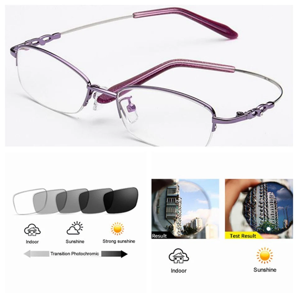 Gafas de lectura fotocromáticas de transición flexibles grabadas para mujer Foto 2 de 4
