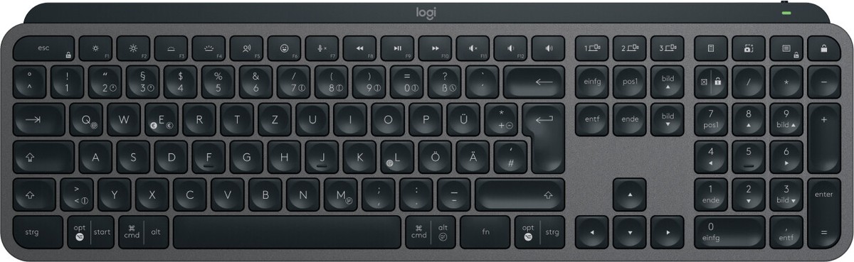 Logitech MX Keys S Wireless Membrane Keyboard Graphite, German
