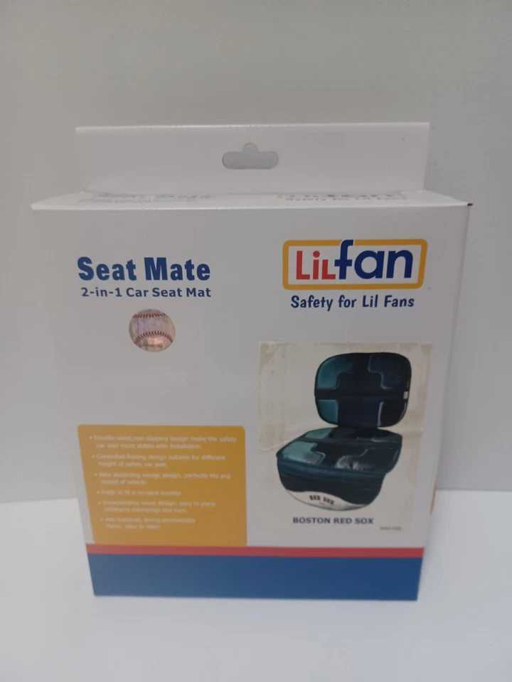 MLB Boston Red Sox Béisbol Lil Fan Seat Mate 2 en 1 Asiento de Coche Alfombrilla Cubierta Negra Foto 2 de 3