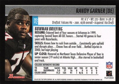 2001 Bowman #239 Randy Garner Gold | eBay