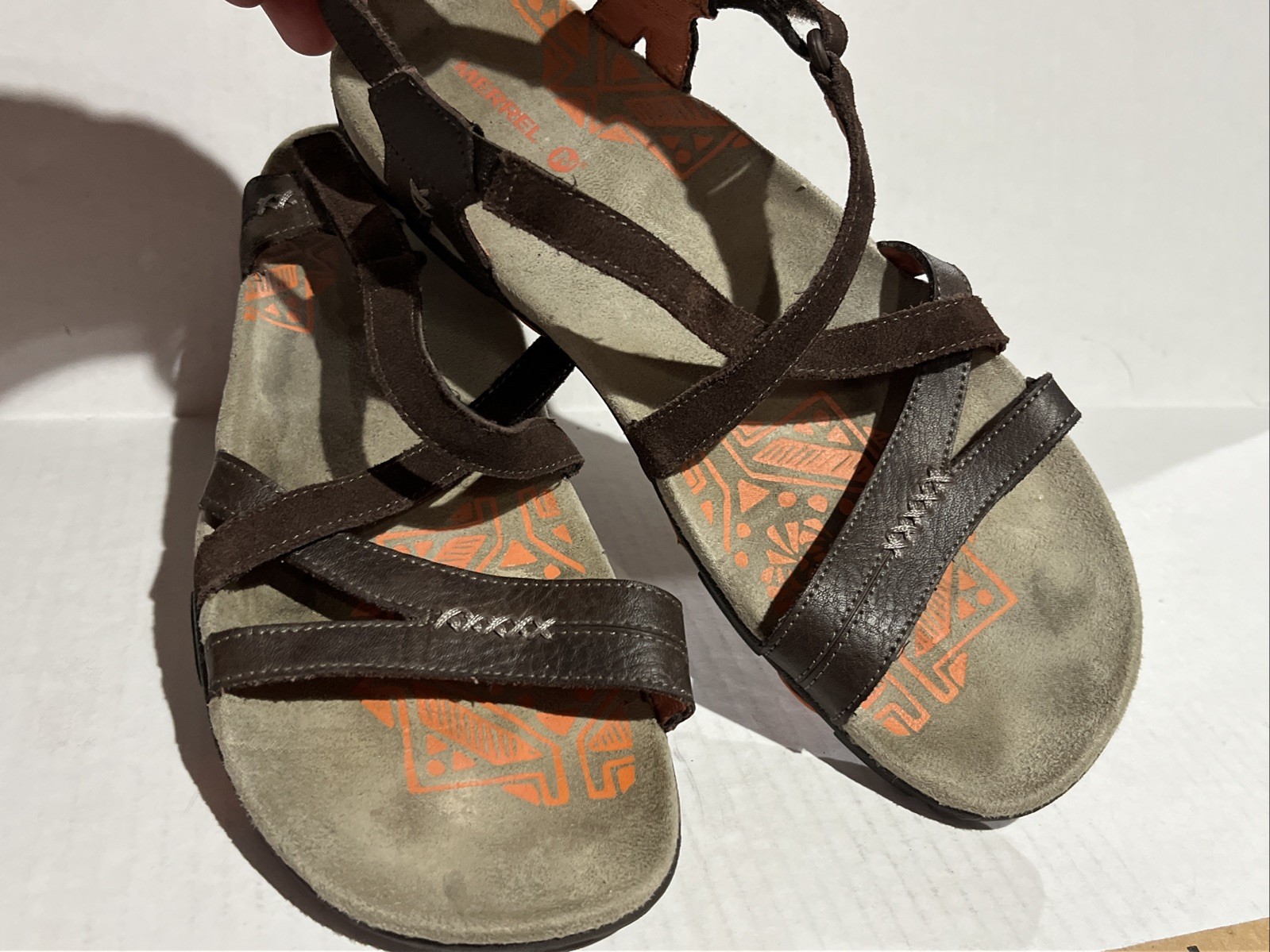 Merrell SANDSPUR sandali donna in pelle con cinturino espresso corallo 11