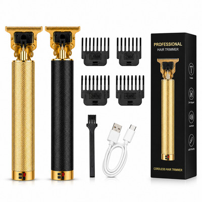 TBlade Trimmer Zero Gap Cordless Hair Clipper Beard Shaver Gold Black USB Barber