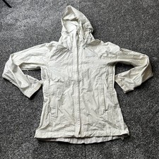 Patagonia Jacket Womens S White Hooded Windbreaker Full Zip Pockets Lightweight