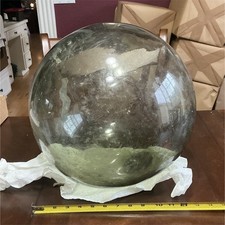 Flotteur japonais en verre transparent et vert diamètre environ 14" trouvaille côte de l'Oregon