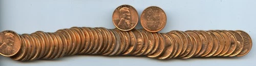 1955 D Lincoln Wheat Cent  Uncirculated Roll #50  * No Reserve *