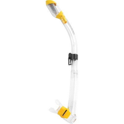 Cressi Supernova Dry Snorkel - Clear/Yellow, Dry Top, Ergonomic Mouthpiece