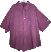 Arrow Short Sleeve Shirt Size XXL Button Up Wrinkle Free Red Check