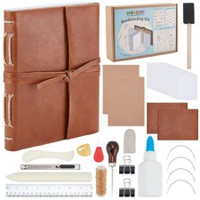 DIY Leather Bookbinding Kit for Beginners Starter,61 Pcs Book Making Kit Book...