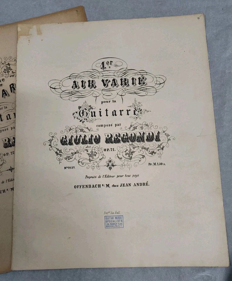 Rare Giulio Regondi Op. 19 20 21 22 23 Antique Sheet Music Set Classical Guitar - Image 4 of 4
