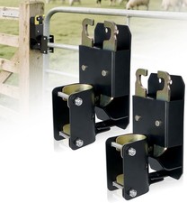 2 Way Farm Gate Latch, 2PC Heavy-Duty Fence Gate Latch with Self-Locking Nut, Bl