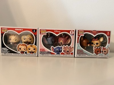 Funko Pocket Pop! Chucky&Tiffany, Keychain Stich&Angel, Keychain Rudolph&Clarice