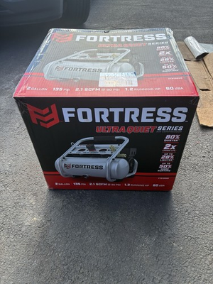 #ad Fortress Ultra Quiet Series Portable Air Compressor 2 Gal 135 PSI 1.2 HP $180.00