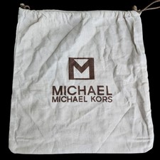 Authentic Michael Kors Canvas Dust Bag 12x12 Cream Tan Drawstring Purse Storage