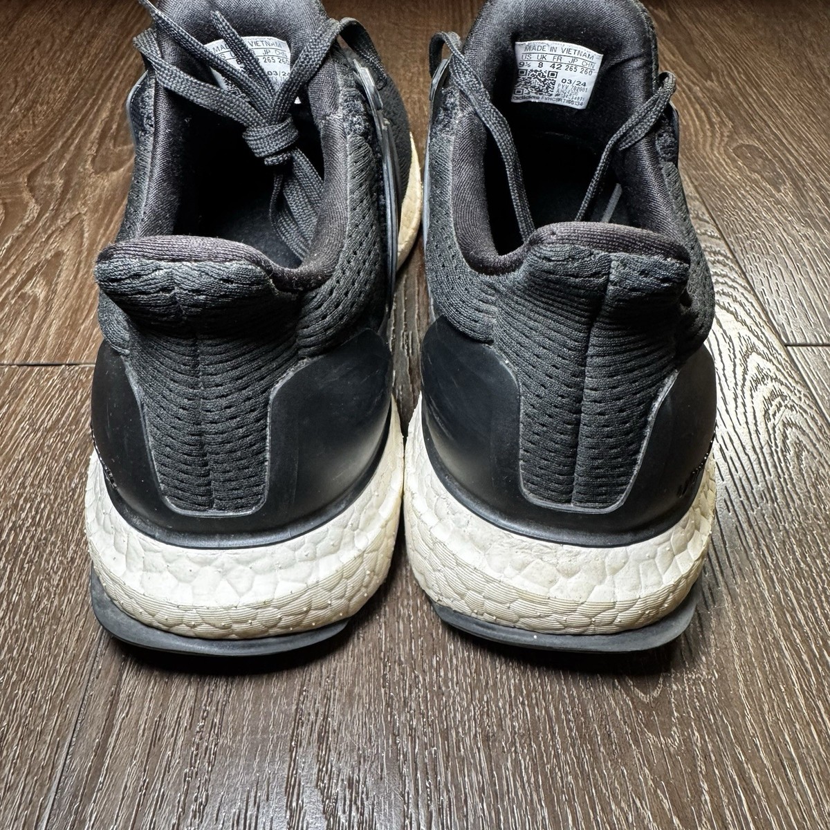 Adidas Ultra Boost 1.0 Core Black White Men's 9.5 Running Shoes