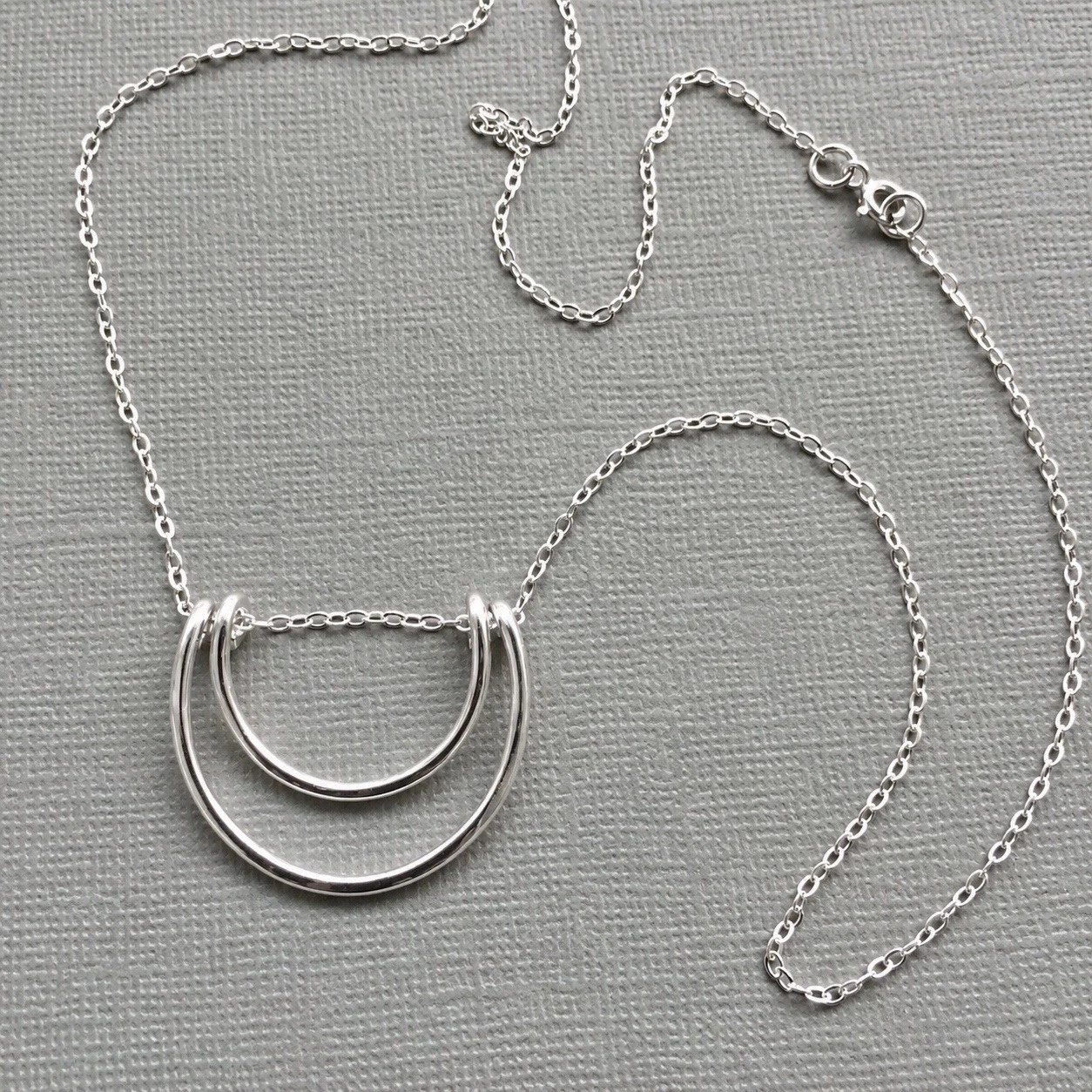 Handmade Double Curved Bar Necklace image 2