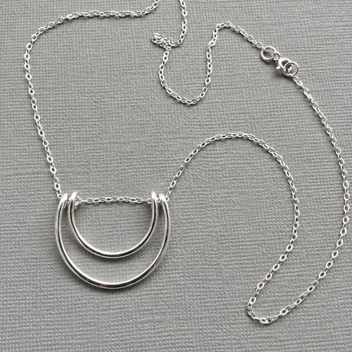 Handmade Double Curved Bar Necklace image 2