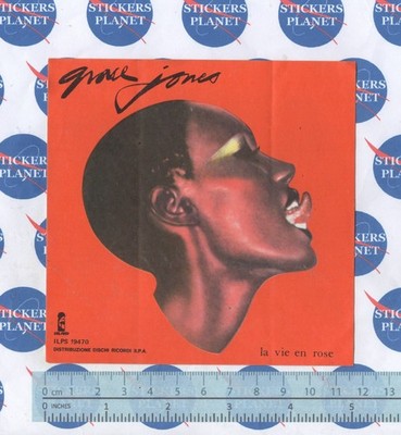 VINTAGE STICKER STICKER DECAL GRACE JONES LA VIE EN ROSE