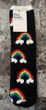 NWT OLD NAVY ONE SIZE O/S RAINBOW CLOUD SOFT FUZZY COZY SOCKS