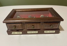 Vintage Toyo 3 Song Wood Music Box Romeo Juliet Way We Were Love Story Japan