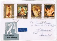 Stamps Art Hungary Envelope Budapest Festmenyek 1974 Nudes 4