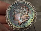 2021 $1 O PRIVY MORGAN SILVER DOLLAR PRISTINE GEM RAINBOW TONER PENDANT — photo 3