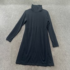 Columbia Turtleneck Dress Women Large Black Long Sleeve Stretch Cotton Classic