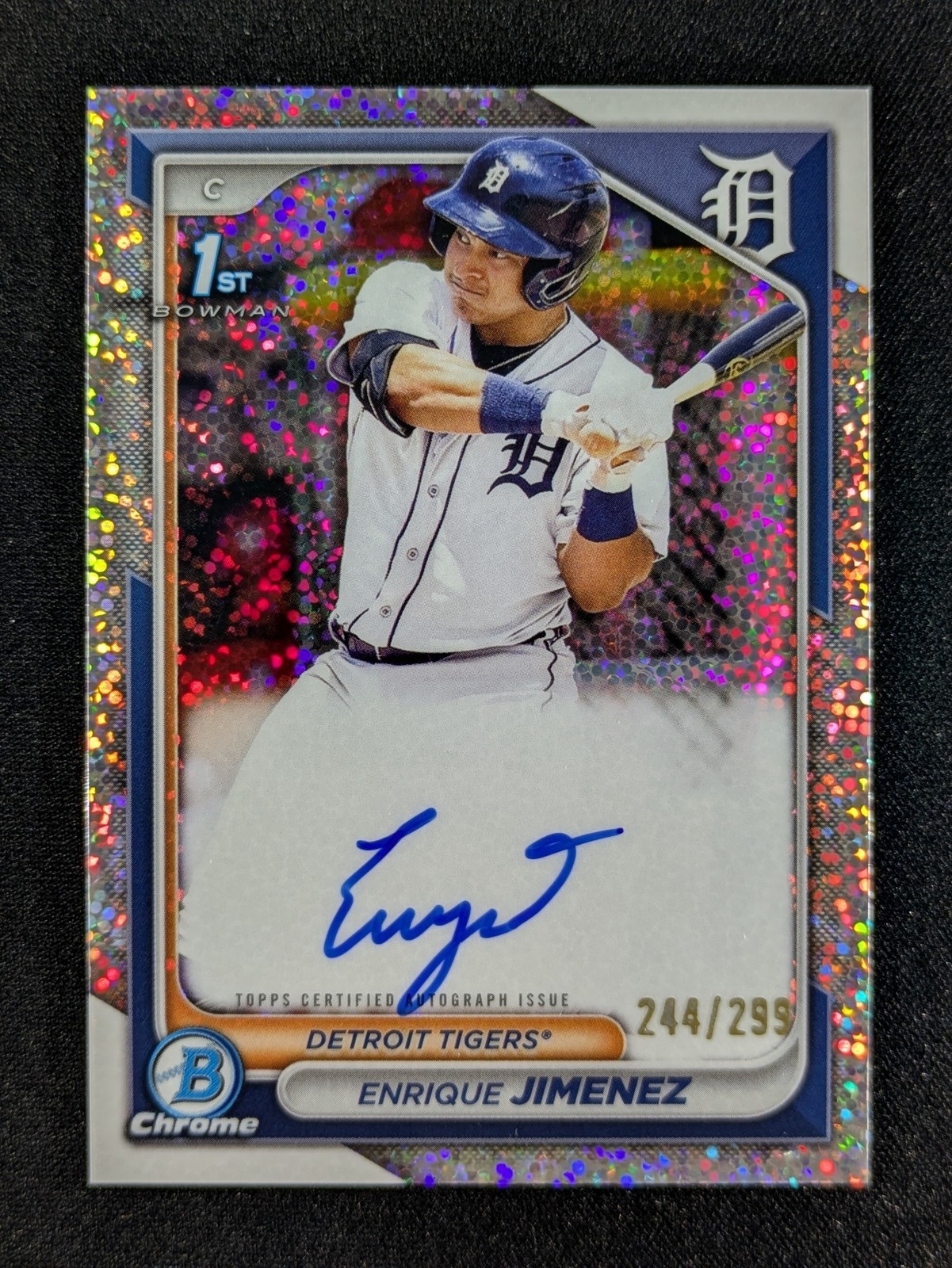 2024 Bowman Chrome ENRIQUE JIMENEZ 244/299 1st Bowman Auto Speckle Ref. #CPA-EJ