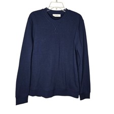 New Everlane The ReTrack Oversized Crew Sweatshirt Size Med navy blue