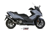 SchalldäMpfer Mivv Speed Edge Black Edelstahl Schwarz/Carbon-Endkappe Kymco AK
