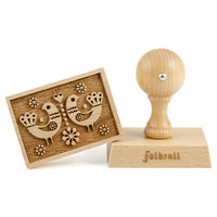 Folkroll Keksstempel Folk Tauben 70X50 Mm Cookiestempel Backen Motiv Buchenholz
